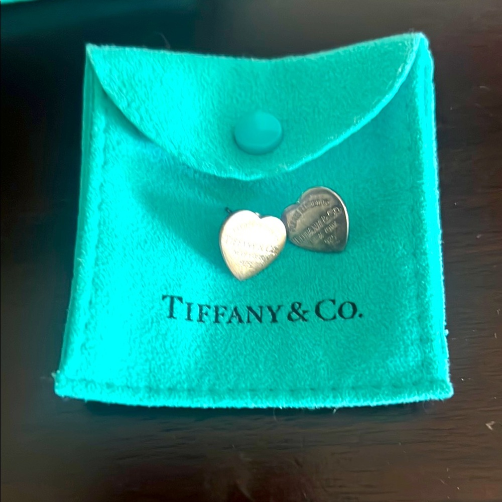 Tiffany & Co. Heart Earrings with Pouch